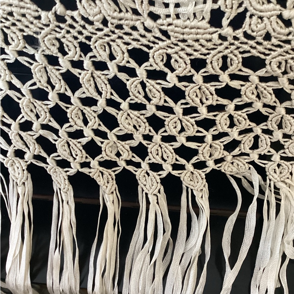 Ribbon Lace Crocheted Shawl - Picture 3 of 9